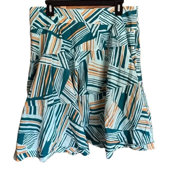 Odille by Anthropologie fully lined geometric print cotton skirt size 12 - Picture 1 of 8